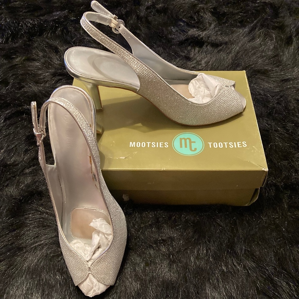 Stunning Mash Silver Sling Backs